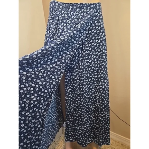 Vintage American Eagle Faux Wrap Maxi Skirt Large Floral Pockets - Picture 5 of 8